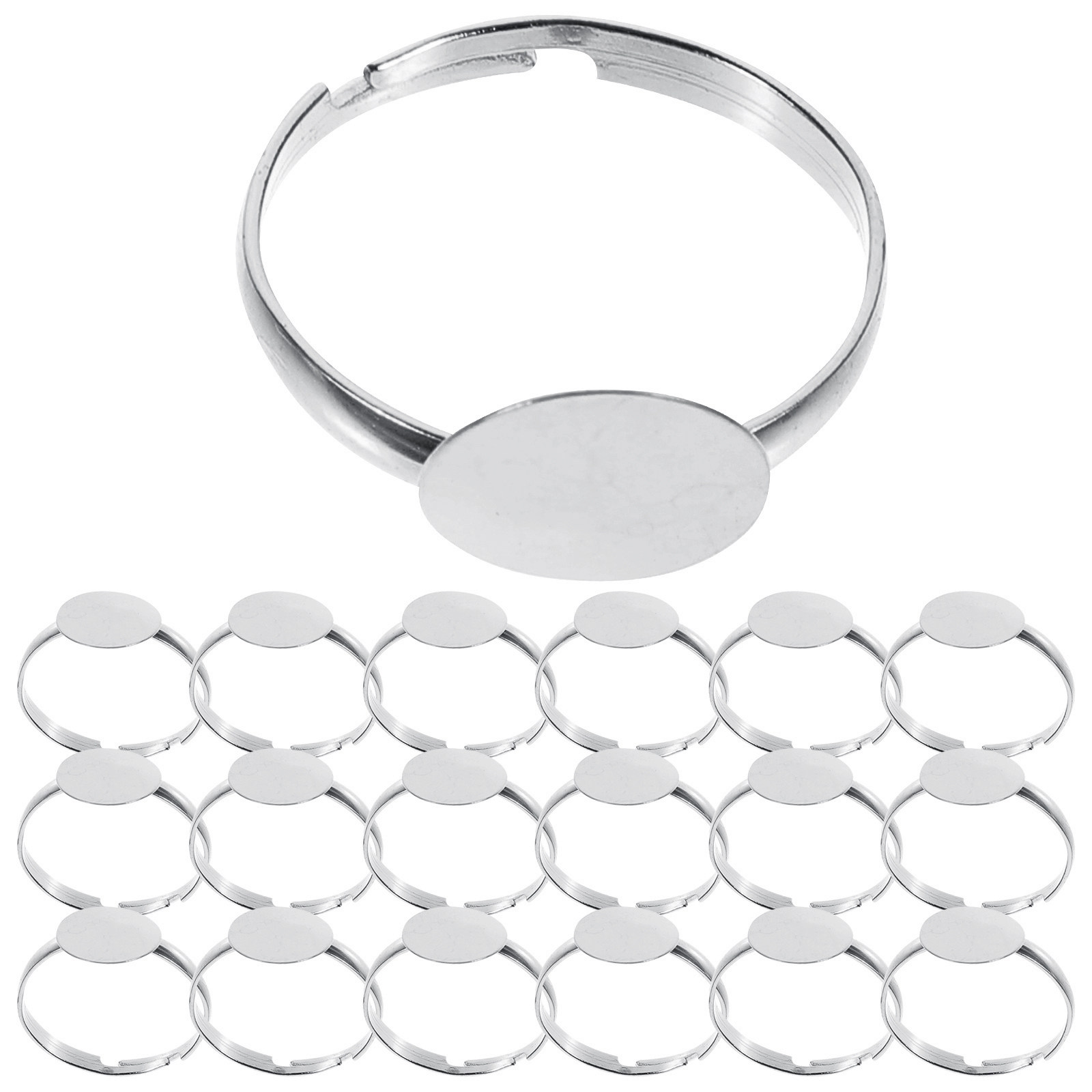 Craft Embellishments - 100Pcs Alloy Ring Blanks for DIY