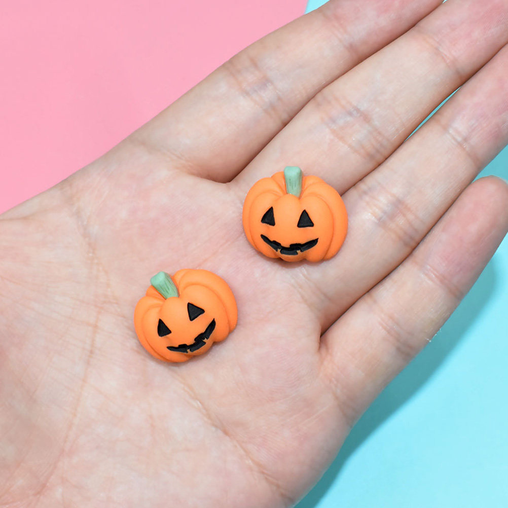 Craft Embellishments - 20Pcs Halloween Pumpkin Resin Flatback Embellishments