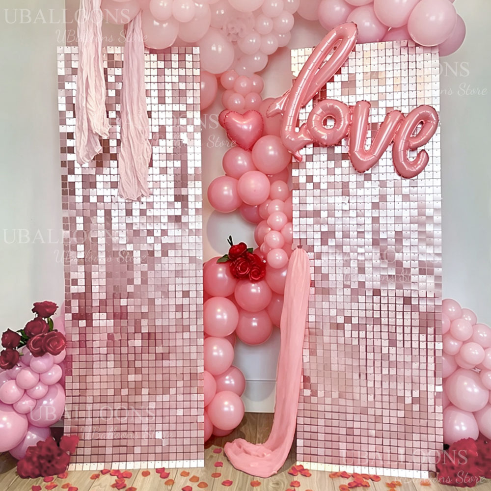6-24pcs Matte Rose Pink Shimme - Sequin Fabric Panel review and price