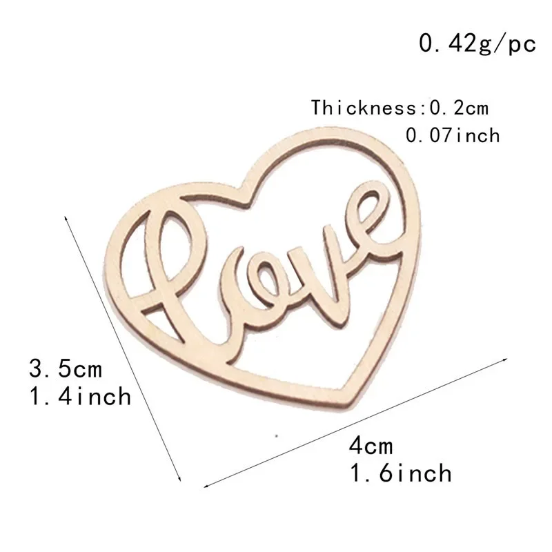 50pcs Heart Wooden Ornament He - Craft Embellishments review and price