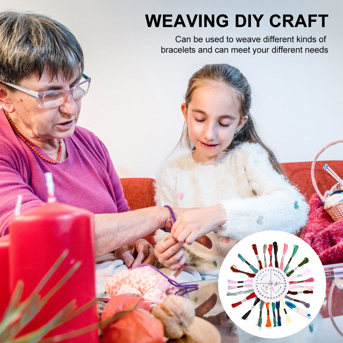 1Set Round Weaving Kit Bracele - Embroidery Craft review and price