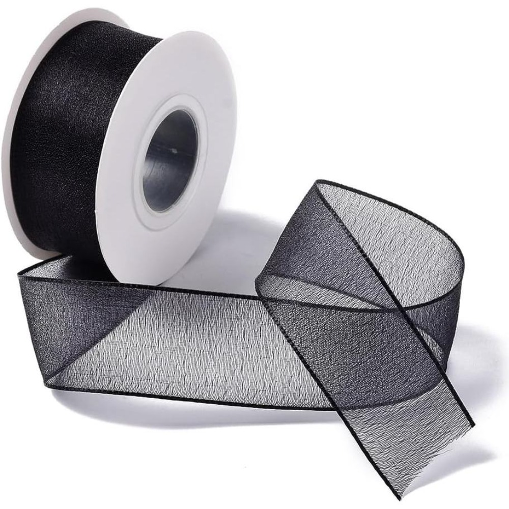 1 Inch Black Organza Ribbon Wi - Organza Ribbon Spool review and price