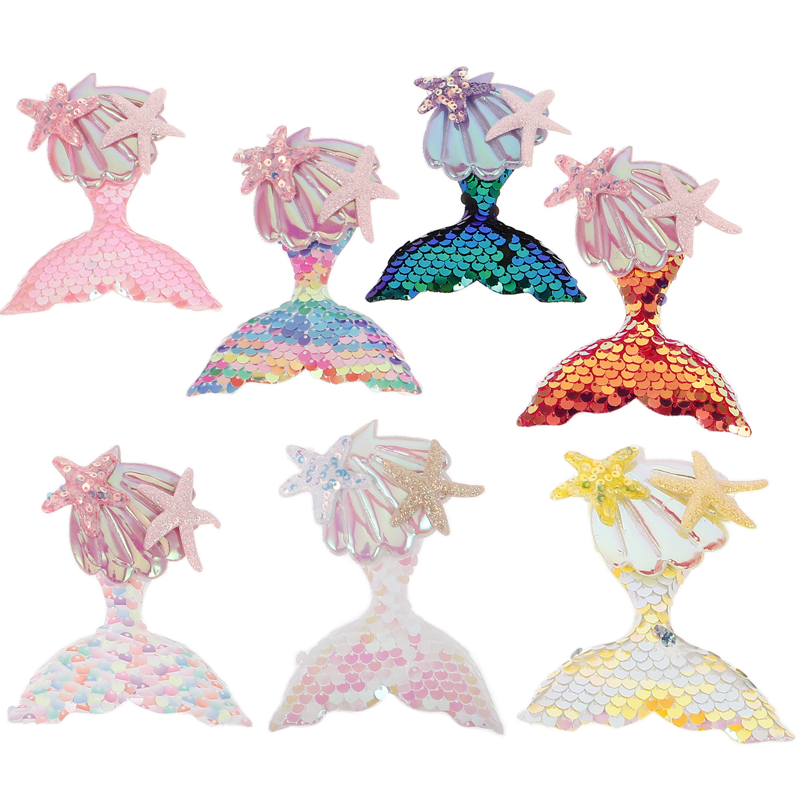 7Pcs Mermaid Fabric Patches fo - Craft Embellishments review and price