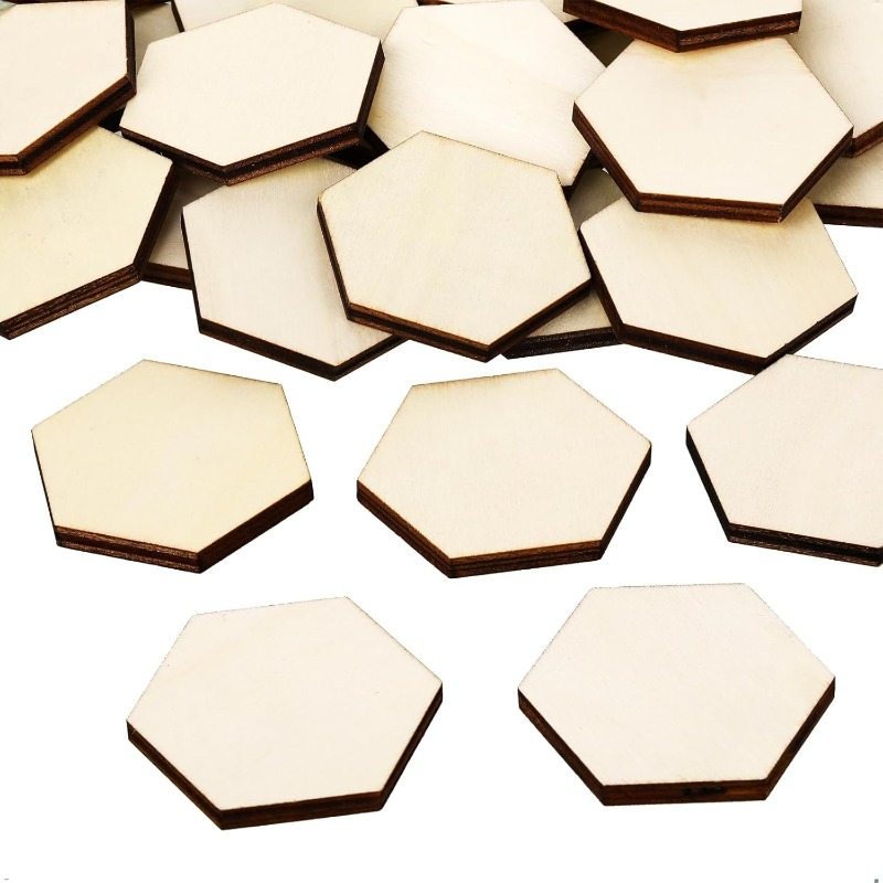 50PCS 4CM Unfinished Wood Hexa - Craft Embellishments review and price