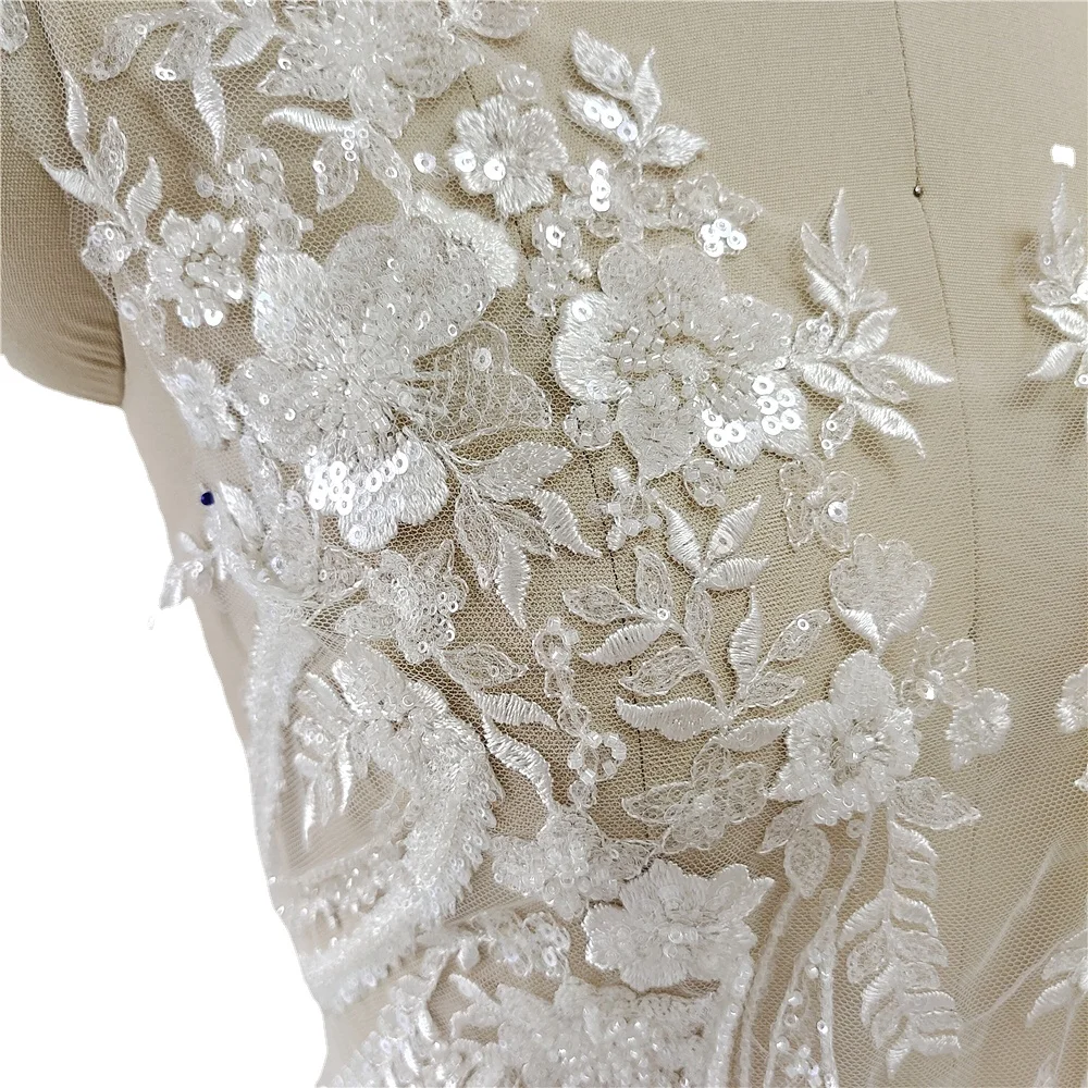 New Beaded Sequins Lace Mirror - Applique Patch Flower review and price